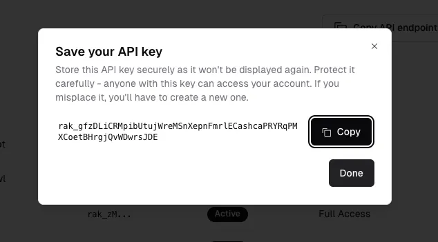 Create API Key