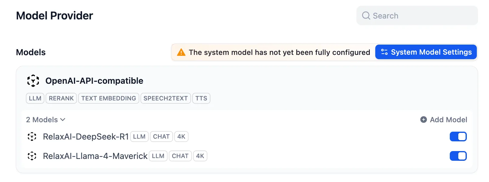 Dify model configuration